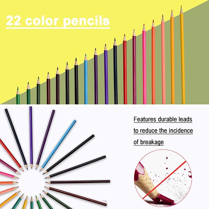 Darnassus 132-Piece Art Set, Deluxe Professional Color Set, Creating Gift Box, Art Set Crafts Drawing Painting Christmas Kit for Kids and Adult, Girls Boys