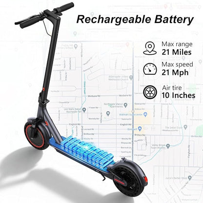 Maxshot Electric Scooter, 8.5" /10" /14" Tire, 16/19/22 Mph Top Speed, 12/16/21/27/28/49/50 Miles Long Range, Folding Escooter for Adults and Kids with Seat Bag, Dual Braking, Dual Suspension, App