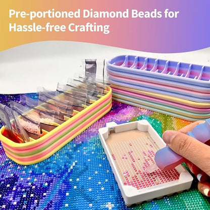 10-Compartment Diamond Art Storage Case: Organizer for Diamond Painting Tools & Accessories – Easy-to-Use, Space-Saving, Spill-Proof. Ideal Craft Enthusiast Gift (Color-4)