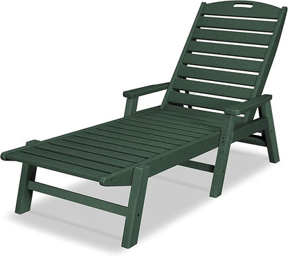 POLYWOOD NCC2280MA-P Nautical Arms Chaise, One Size, Green