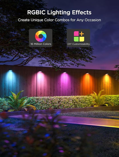 Govee 72ft RGBIC Outdoor Deck Lights, 4000K White Light, IP65 Smart Lights | 60+ scene modes, -4°F to 104°F, APP Remote or Voice Control, Work with Alexa, Matter, Google Home, Music Mode, Patio Decor