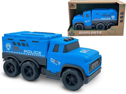Aigitoy Toddler Car Toys for 1-3 Year Old, Blue Police Truck, BPA Free, Phthalates Free, PVC, Recycled Plastic, Construction Truck, Kids Outdoor Toys, Christmas Birthday Gifts for Boys Girls
