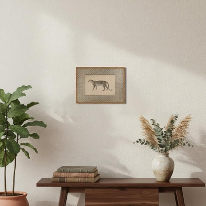 Vintage Leopard Wall Art Framed, Cheetah Safari Wall Decor Canvas Prints Wildlife Animal Poster Paintings Pictures Aesthetic for Bedroom Living Room 8x10 Inch