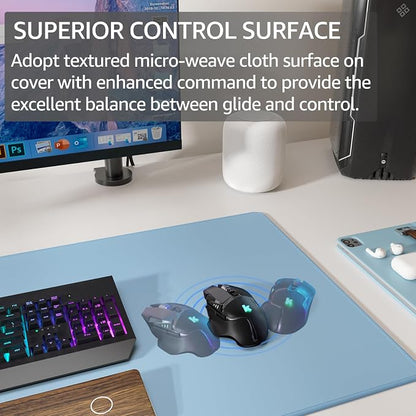 KTRIO Large Gaming Mouse Pad, Desk Mat, 31.5 x 15.7 in, Ice Blue, XXL | Smooth Micro-Weave Surface, Artistic Pattern Design, Non-Slip Rubber Base, Durable Stitched Edges, Office & Home Use