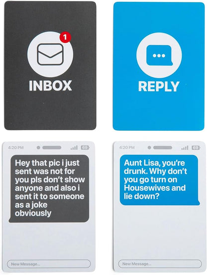 New Phone, Who Dis? by Relatable – Offline Text Message Party Game - Spicer Edition Party Game, Funny Social Icebreaker for Groups, and Summer Fun for Game Night, Includes 50 Inbox & 250 Reply Cards