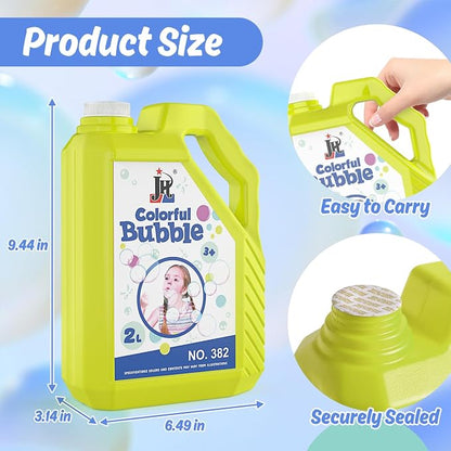 EagleStone Bubble Solution Refill 67 oz, Non-Toxic Pre-Mix Bubble Refill Solution, No Mixing or Measuring Required, Bubbles for Kids, Bulk Bubble Solution, Perfect for Bubble Guns, Machines, and Wands