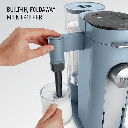 Ninja Pod & Grounds XL Coffee Maker, K-Cup Compatible, Denim Blue, PB055ABL | Brews Grounds, Compact Design, Built-In Milk Frother, 68-oz. Reservoir, 6oz. Cup-24oz. Mug Sizes