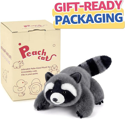 PEACH CAT Raccoon Stuffed Animal Cute Plushies Small Plush Toys Birthday Gifts for Girls Boys Kids