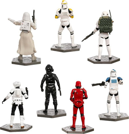 Disney Store Official Stormtrooper Figurine Set – 7 Fully Sculpted Star Wars Figures Including Clone Trooper Commander, 501st Legion Clone Trooper & More - in Double-Tiered Box with Scenic Background