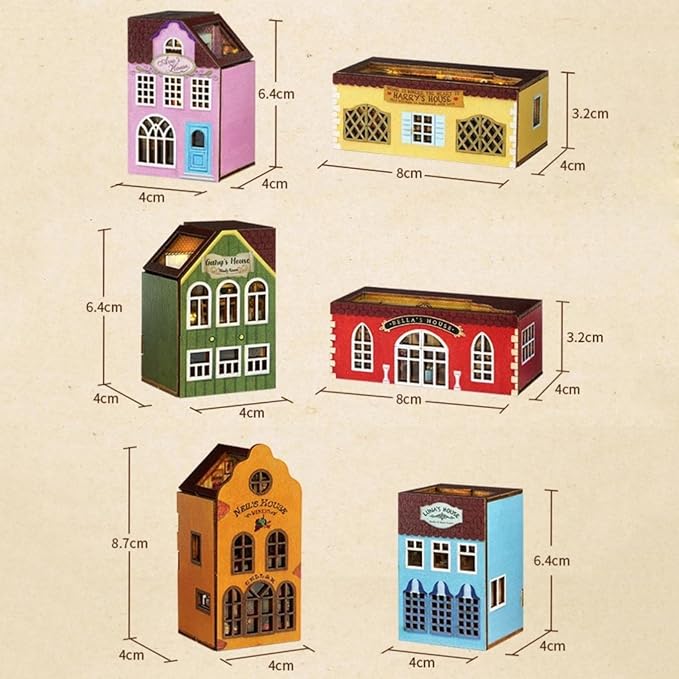 DIY Miniature House Kit, CUTEROOM Mini House Kit for Adult to Build, Wooden Dollhouse Making Kit with Furniture, Christmas Birthday Gifts