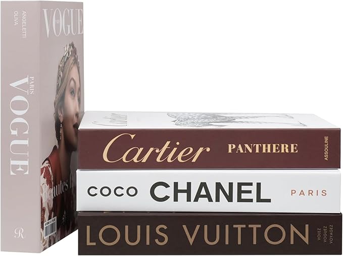 PROBENEX 4-7 Pieces Fashion Decorations Book Set. Premium Aesthetic Faux Books for Room Decor. (4) | Refined Modern Look - Not Real, No Pages Inside - Arrives Flat, Tool-Free 2-Min Setup