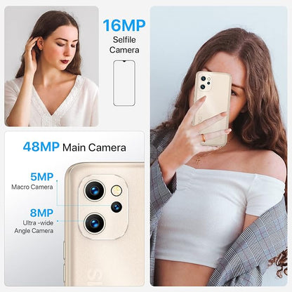 UMIDIGI Power 7 MAX Unlocked Cell Phone,6GB+128GB 10000mAh Battery,6.7" Full Screen + 48MP AI Triple Camera Android Smartphone,NFC,GPS,Face & Fingerprint,BLE 5.0, WiFi 2.4GHz/5GHz,Warranty,Gold