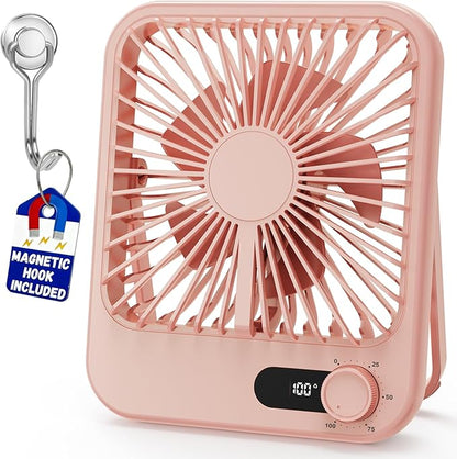 Travel Fan for Sleeping, 4000mAh Portable Pink Fan for Summer Essentials, Small Desk Fan Rechargeable 100 Speed Wind for Beach Fan Travel Essentials Gifts for Women Teens Girl