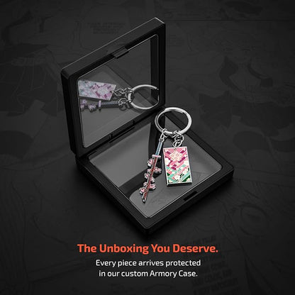 Demon Slayer Keychain, Anime Keychain with Sword & Charm Plate, Demon Slayer Merch & Gifts