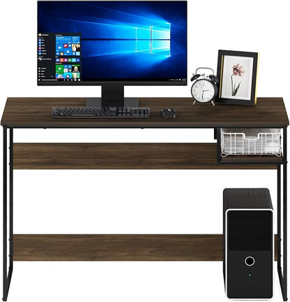 FURINNO Moretti Lifestyle Study Desk, 45 Inches, Columbia Walnut
