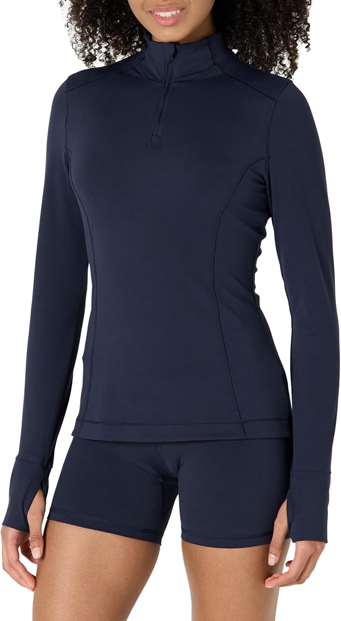 Amazon Essentials Women's Active FormFlex Buttery Soft Slim Fit Quarter Zip Long Sleeve Pullover Jacket