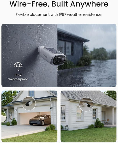 REOLINK Security Cameras Wireless Outdoor, 3K 5MP Dual-Band 2.4/5GHz WiFi 6, Person/Vehicle/Animal Smart AI Detection, IP67, max. 512G Local Storage, Smart Alerts, No Subscription, Argus Solar