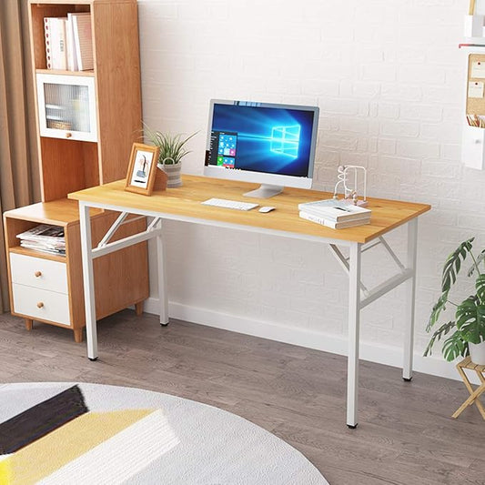 Computer Desk,55" Modern Simple Style Folding Tables,Home Office Writing Desk, Space Saving Foldable Table, No Install Needed