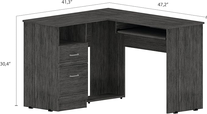 NicBex Kimberly-DW-00012-LWJ Home Office Desks, 47.2"x41.3"x47.2", Gray
