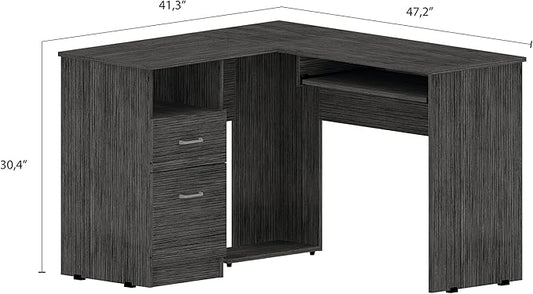 NicBex Kimberly-DW-00052-LWJ Home Office Desks, 47.2"x41.3"x30.4", Gray