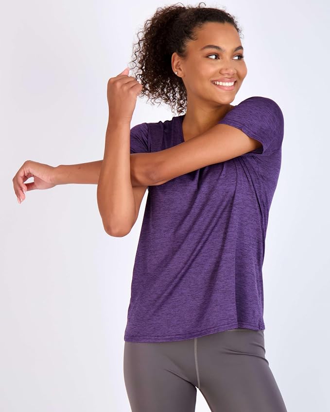5 Pack Women's Dry Fit Short Sleeve Athletic Gym Workout Running Tops | Available in Plus Size, Exercise, Sports, Fitness, Quick Dry, Cooling, Moisture Wicking, Loose Basic Tees, Yoga, Pilates