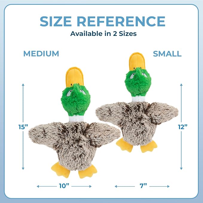 Best Pet Supplies Interactive Squeaky Dog Chew Toy, Ideal Dog Toys for Chewers, Small, Medium & Large Dogs, and Fetch Lovers - Mallard Duck (Gray), Small