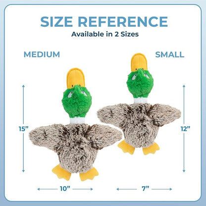Best Pet Supplies Interactive Squeaky Dog Chew Toy, Ideal Dog Toys for Chewers, Small, Medium & Large Dogs, and Fetch Lovers - Mallard Duck (Gray), Small