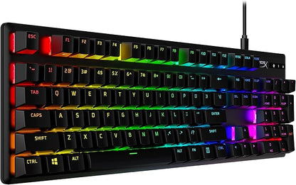 HyperX Alloy Origins PBT - Mechanical Gaming Keyboard, Keycaps, RGB Lighting, Compact, Aluminum Body, Adjustable Feet, Customizable with NGENUITY, Onboard Memory Clicky Switch, Black