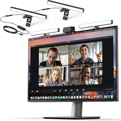 HumanCentric Video Conference Lighting - Webcam Light for Streaming, LED Monitor and Laptop Light for Video Conferencing, Zoom Lighting for Computer, Replace Ring Light for Zoom Meeting, Double Kit