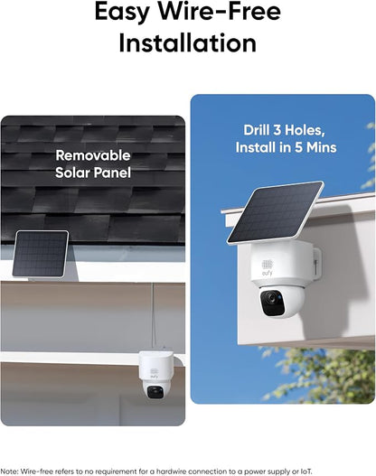 eufy Security SoloCam E30, 2-Cam Pack Kit, Security Cameras Wireless Outdoor, Solar Camera Outdoor Wireless, 360° Pan, AI Tracking, 2K Clarity, No Monthly Fee, Built-in Local Storage (Up to 16TB)
