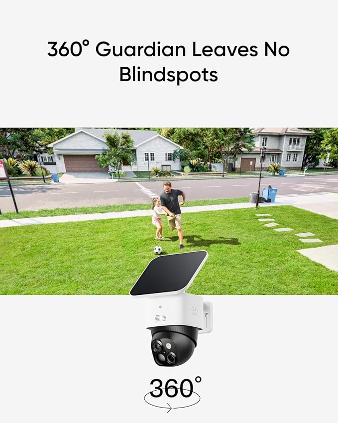 eufy Security SoloCam S340 2-Cam Kit (HomeBase S380), Solar Security Camera, Wireless Outdoor Camera, 360° Pan and Tilt, No Blind Spots, No Monthly Fee, Built-in Local Storage (Up to 16TB)