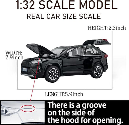 Model Car 1/32 Toy Car Alloy Diecast Collectible Model with Light and Sound Toy Vehicle for Boys Kids Toddler Gift Black car