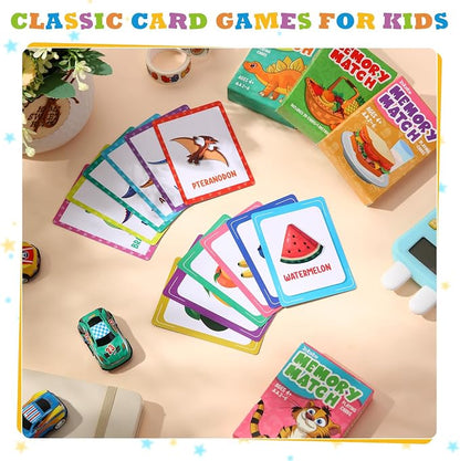 Zubebe 4 Sets Memory Matching Game for Kids Memory Match Fun Matching Game Educational Toys for Family Night, Party Favors, Classroom Prizes (Style 1)