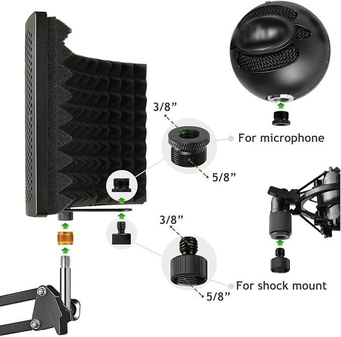 Microphone Isolation Shield, Foldable Mic Sound Absorbing Foam for Condenser Microphone Mic Arm Stand Recording Equipment Studio, High Density Absorbent Foam to Filter Vocal by Frgyee
