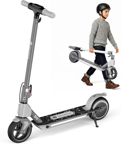 isinwheel S4 Electric Scooter for Kids Ages 6-14, 200W Foldable Kids Electric Scooter with 3 Speeds (5/8/12 Mph), LED Display, Colorful Lights, Gift for Kid