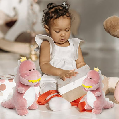 Big Dinosaur Plush Toy,15.7" Dino Stuffed Animal Stuffed Dinosaurs Cute Dino Plush Dino Stuffed Animals Soft Dinosaur Plushie for Boys Girls Kids Baby Pink