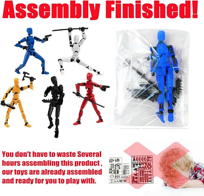 Dumwick Titan13 Action Figure, Lucky Robot 13 Action Figure,3D Printed Multi-Jointed Movable Action Figures,Dummy Robot 13 Figure Creative Gifts for Kids Adults(White)