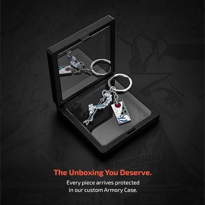 Demon Slayer Keychain, Anime Keychain with Sword & Charm Plate, Demon Slayer Merch & Gifts