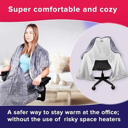 The Original Office Chair Blanket by SnuggleBack; Cozy Comfy Office Desk Chair Wrap Attaches for Hands-Free Warmth. Stay Warm In The Winter or Summer. (Lavender Pattern Fleece)