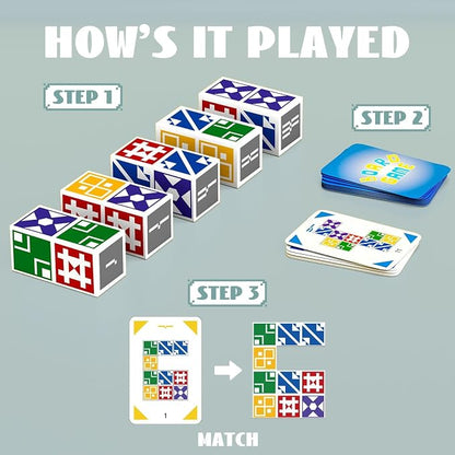 2.0 Family Board Game for Kids & Adults, Block Puzzle Games, 2+ Player Card Matching Puzzles for Children, Birthday Easter Christmas Party Gifts for Boys & Girls