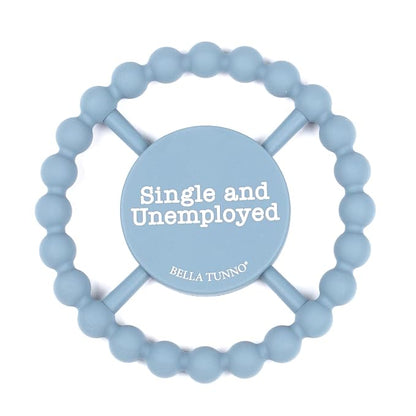 Bella Tunno Happy Teether - Soft & Easy Grip Teething Ring Perfect for Babies and Teething Toys to Help Soothe Gums, Non-Toxic, BPA Free Silicone Teether, Single and Unemployed