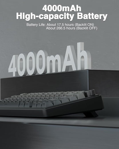 AULA F75 Pro Wireless Mechanical Keyboard,75% Hot Swappable Custom Keyboard with Knob,RGB Backlit,Pre-lubed Reaper Switches,Side Printed PBT Keycaps,2.4GHz/USB-C/BT5.0 Mechanical Gaming Keyboards