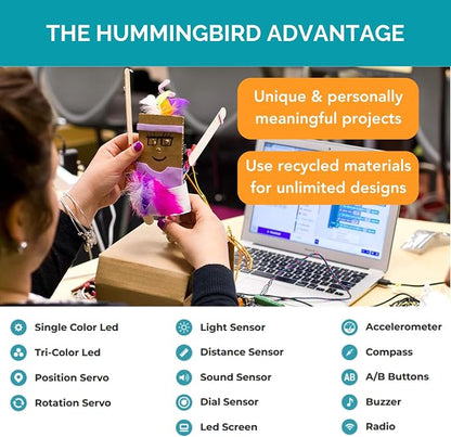 BirdBrain Technologies Hummingbird Robotics Starter Flock | Create unlimited robot designs, Teach coding and engineering with educational student lessons, Powered by micro:bit