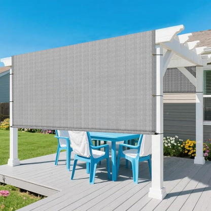 9' × 24' Pergola Shade Cover Universal Replacement Canopy Cover Outdoor Durable Fabric Sun Shade Cloth for Deck Patio Porch Backyard Gazebo with Grommets & Weighted Rods, Light Gray