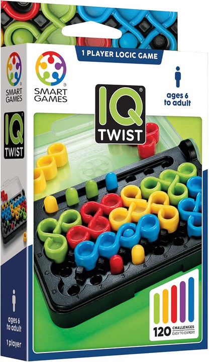 SmartGames IQ Twist, a Travel Game for Kids and Adults, a Cognitive Skill-Building Brain Game - Brain Teaser for Ages 6 & Up, 120 Challenges in Travel-Friendly Case