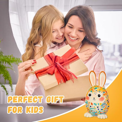 Paint Your Own Bunny Lamp Kit, Art Supplies Arts & Crafts Kit for Kids Age 4-8, Unique Easter Rabbit Egg Gift, Creativity Painting Kit Toy for Girl Boy Birthday Gift Ages 3 4 5 6 7 8 9 10 11 12+