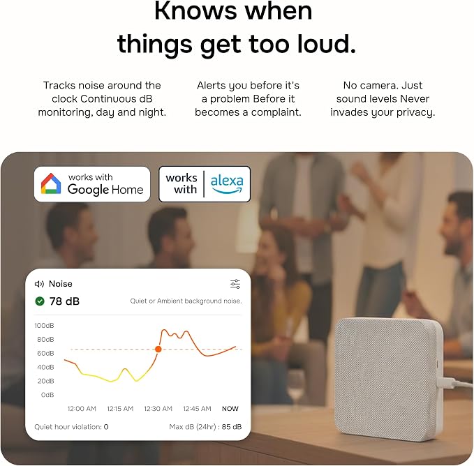 Layla Smart Home Agent 9-in-1 Smart Sensor & Air Quality Monitor (CO2, bVOC, Humidity) | Noise & Motion Detector, AC Controller, Energy Savings | Compatible with Alexa & Google Home | No Subscription