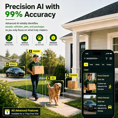 2K Window Camera,2.4G WiFi Indoor Camera for Home Security, AI Color Night Vision, Person & Motion Detection,911 Emergency, US Based Cloud, 24/7 Recording