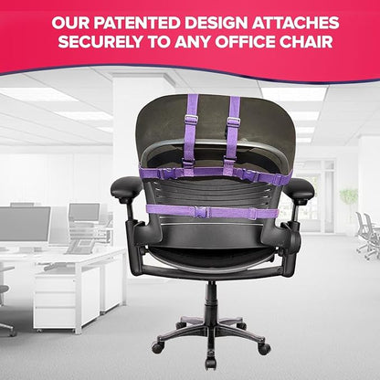 The Original Office Chair Blanket by SnuggleBack; Cozy Comfy Office Desk Chair Wrap Attaches for Hands-Free Warmth. Stay Warm In The Winter or Summer. (Lavender Pattern Fleece)
