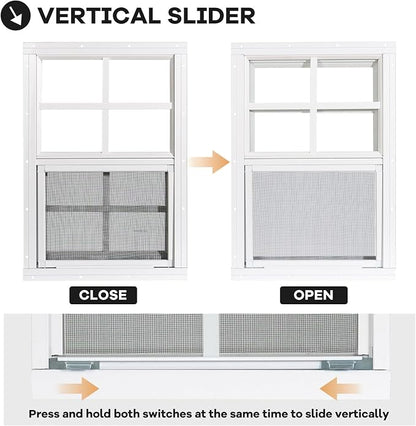 Shed Windows 2 Pack, Chicken Coop Windows 24" x 36" White | Flush Mounted Small Windows with Tempered Glass and Fiberglass Screen for Shed, Barns, Playhouse, Household, Garage